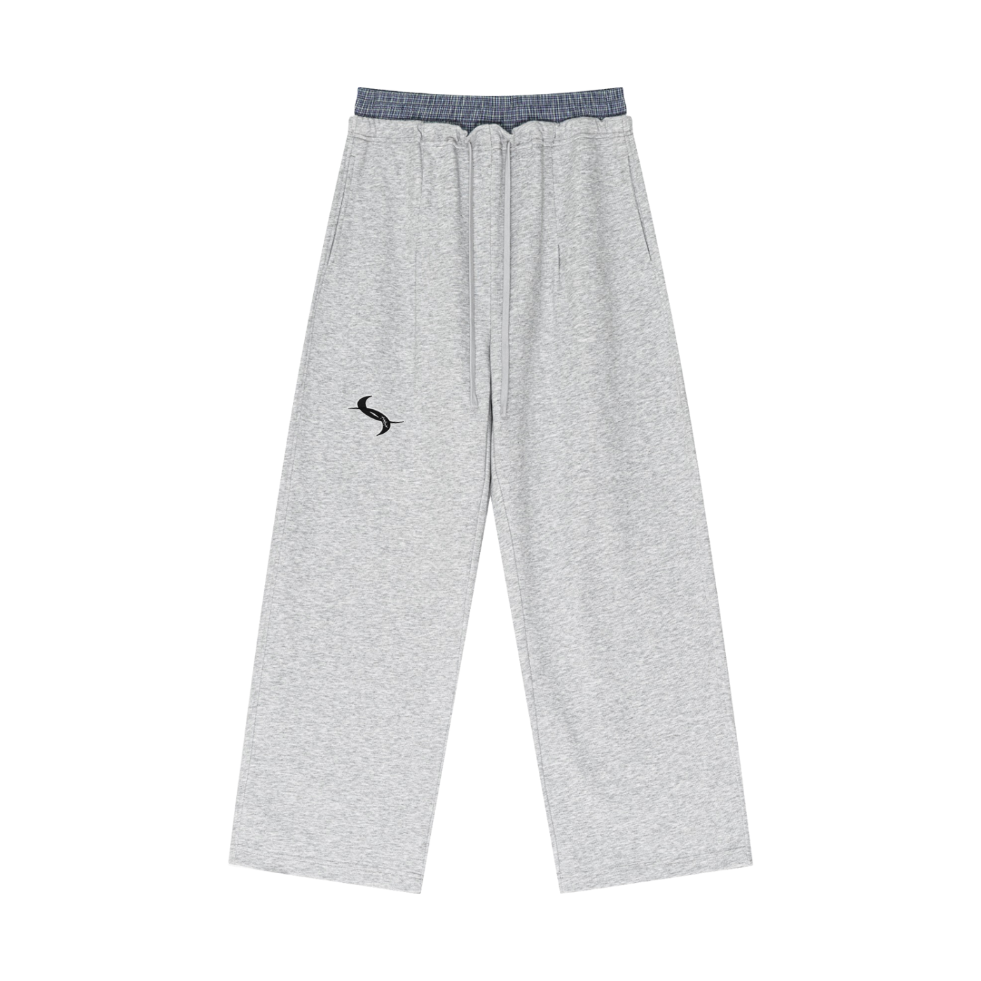 Plaid Contrast Waist Pants