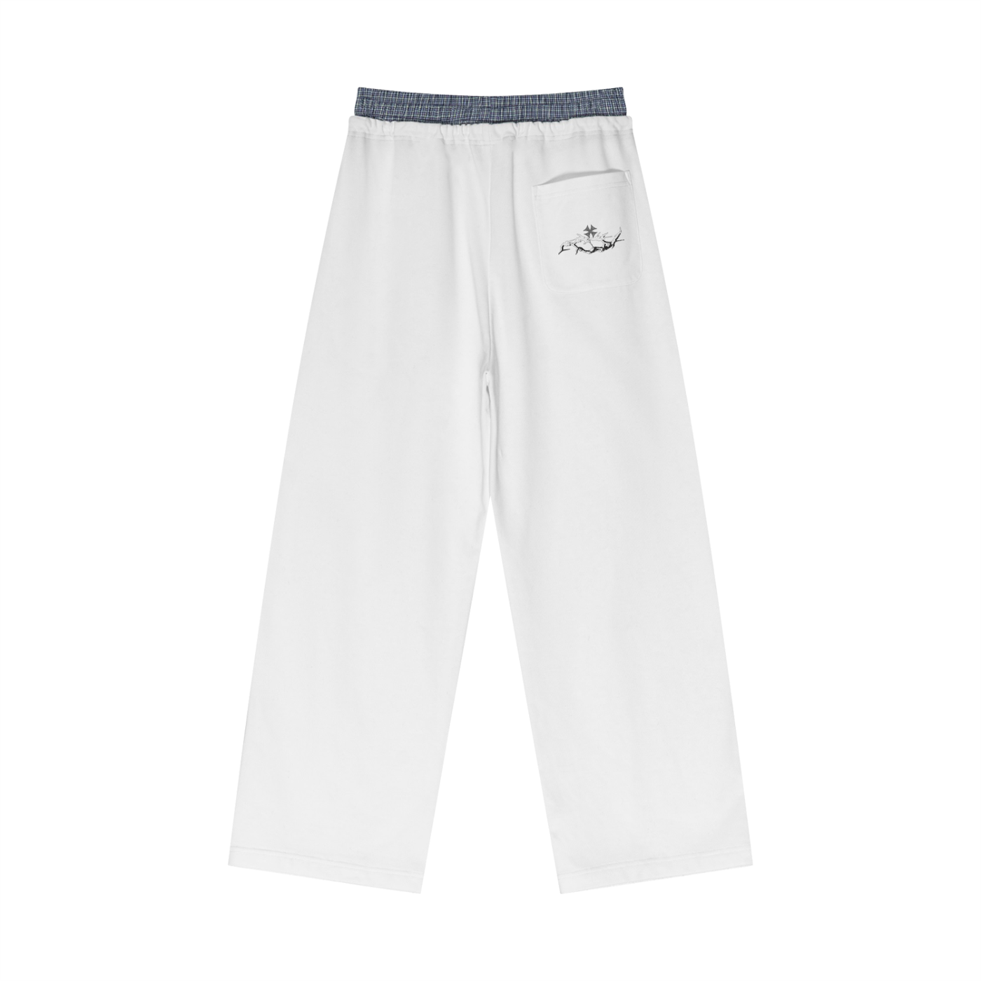 Plaid Contrast Waist Pants